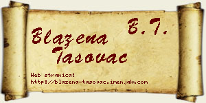 Blažena Tasovac vizit kartica